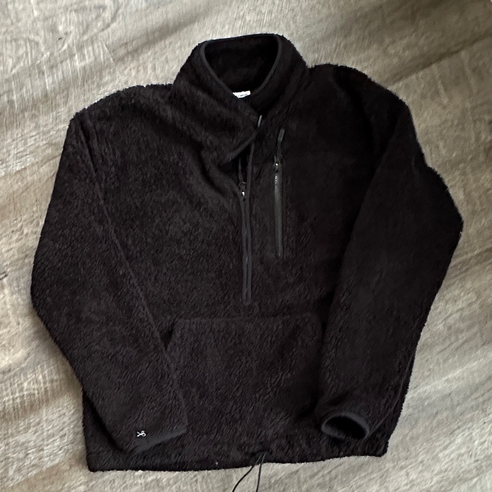 PINK Victoria's Secret Black Sherpa Zip Up Jacket